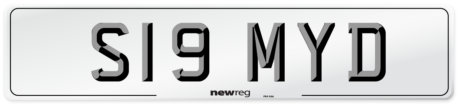 S19 MYD Number Plate from New Reg